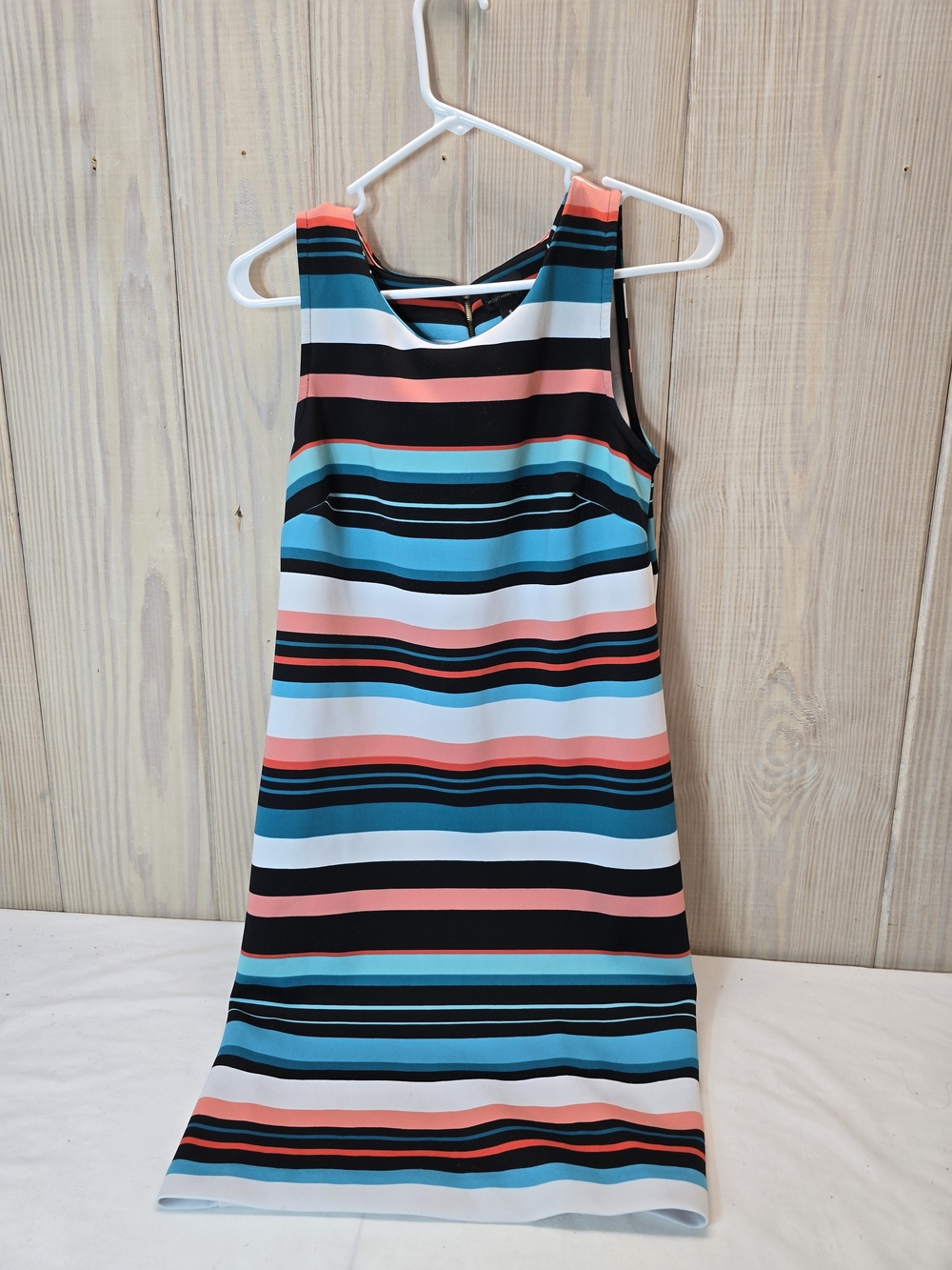 Worthington Striped Tank Dress in Black, Teal, Coral, White
